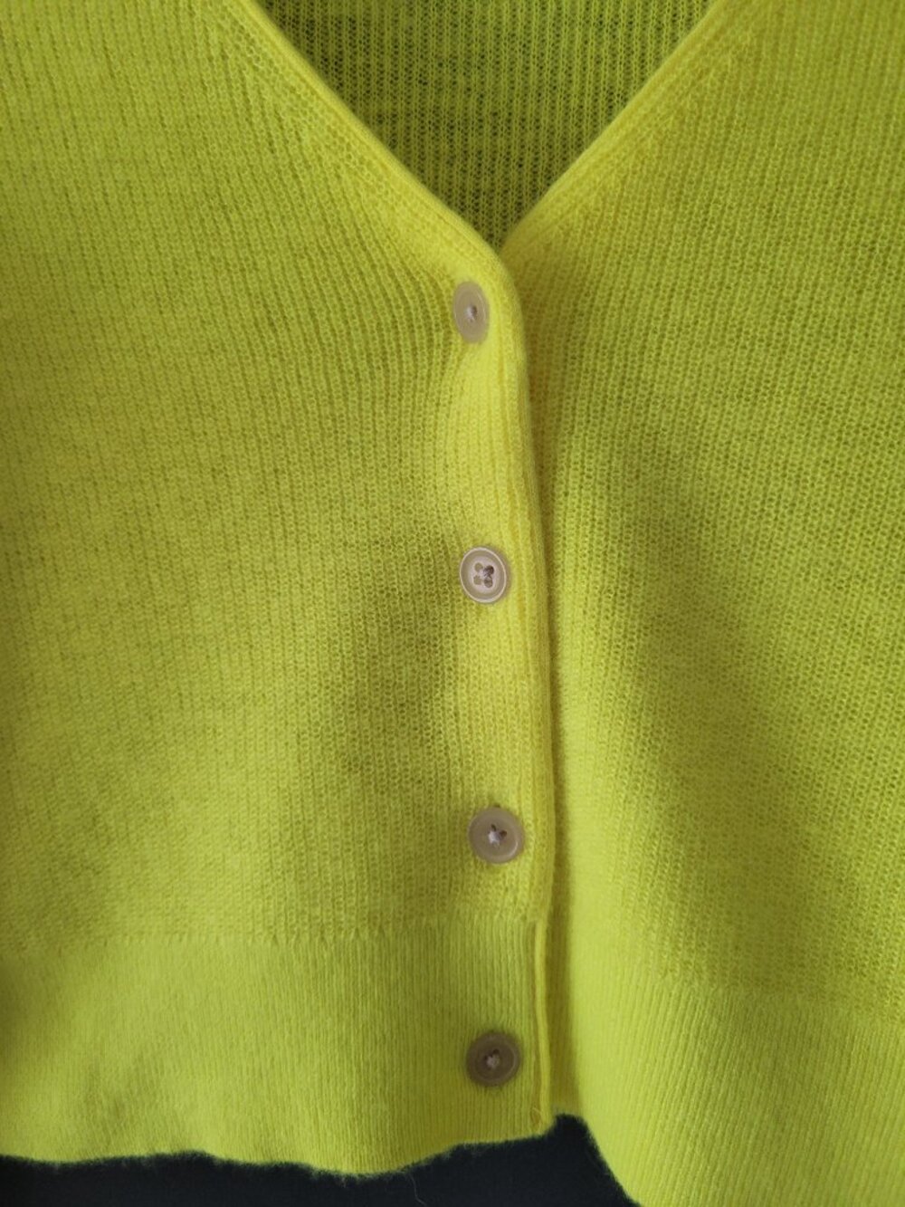 J. Crew Cashmere Yellow Cropped Cardigan Size M - Picture 8 of 9